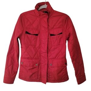 L-RL Women's Red Quilted Jacket